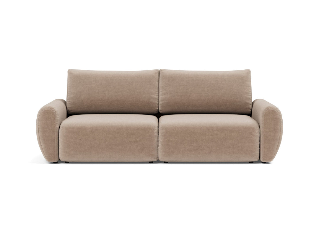 Canapea extensibila Norum cu brate rotunjite Esina Mocha 145x200cm