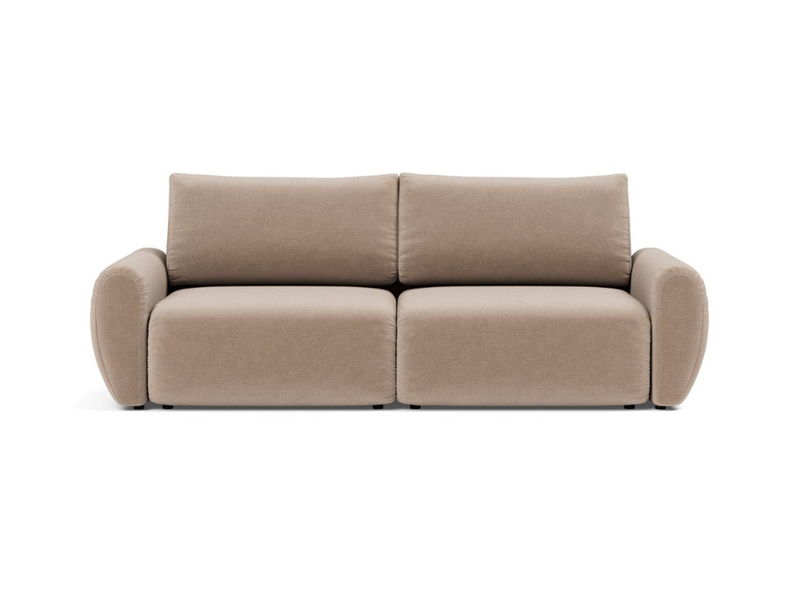 Canapea extensibila Norum cu brate rotunjite Esina Mocha 145x200cm