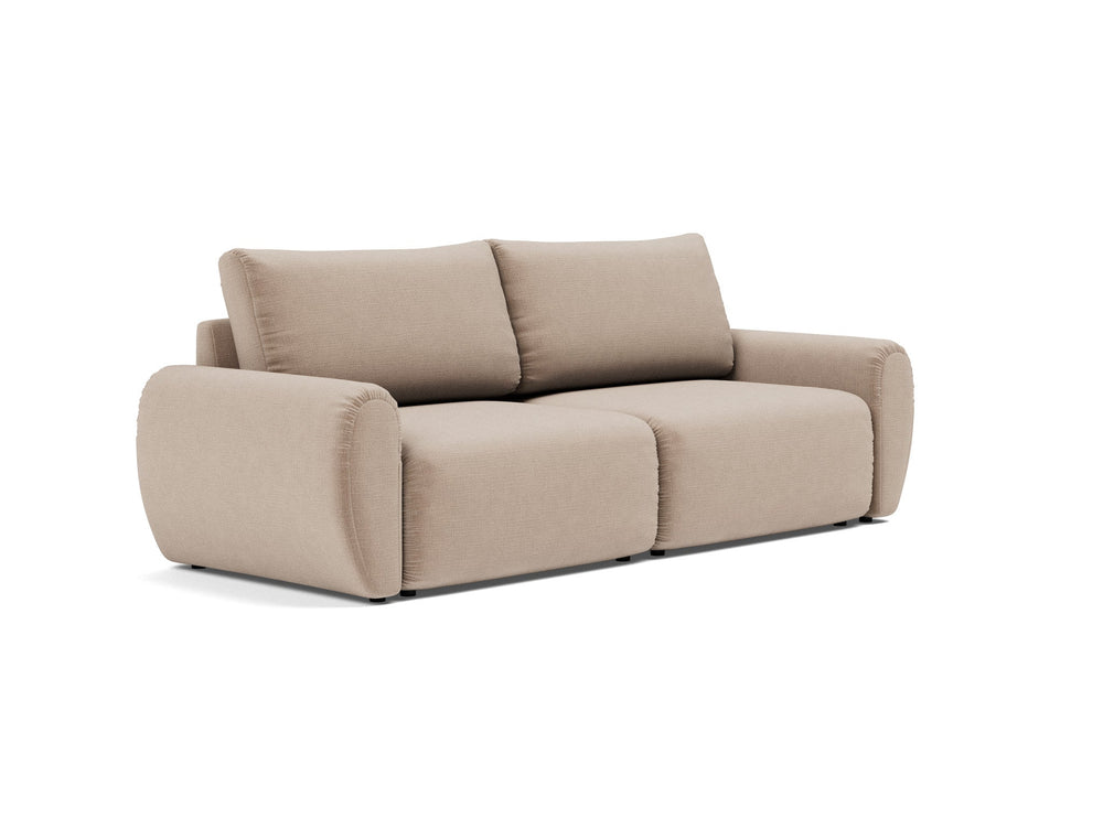 Canapea extensibila Norum cu brate rotunjite Esina Mocha 145x200cm
