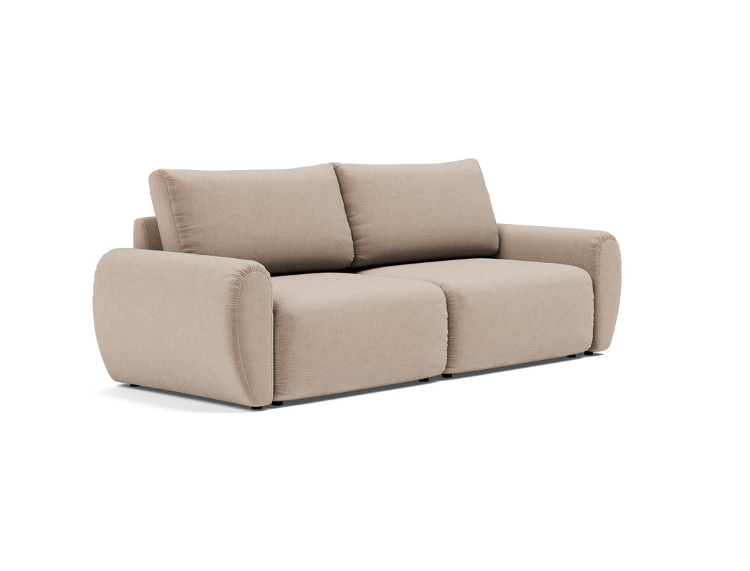 Canapea extensibila Norum cu brate rotunjite Esina Mocha 145x200cm
