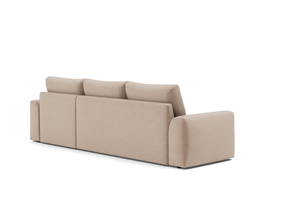 Canapea extensibila cu sezlong Norum cu brate masive Esina Mocha 145x240cm