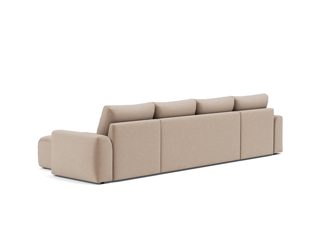 Canapea extensibila in forma de U Norum cu brate masive Esina Mocha 145x320cm