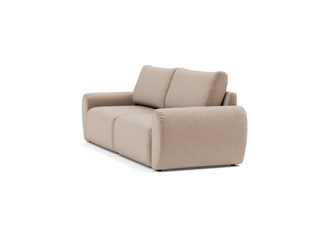 Canapea extensibila Norum cu brate rotunjite Esina Mocha 145x200cm
