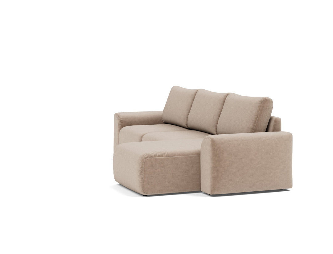 Canapea extensibila cu sezlong Norum cu brate masive Esina Mocha 145x240cm