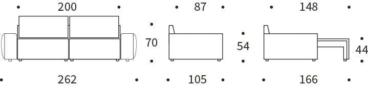 Canapea extensibila Norum cu brate masive Esina Cedar Brown 145x200cm