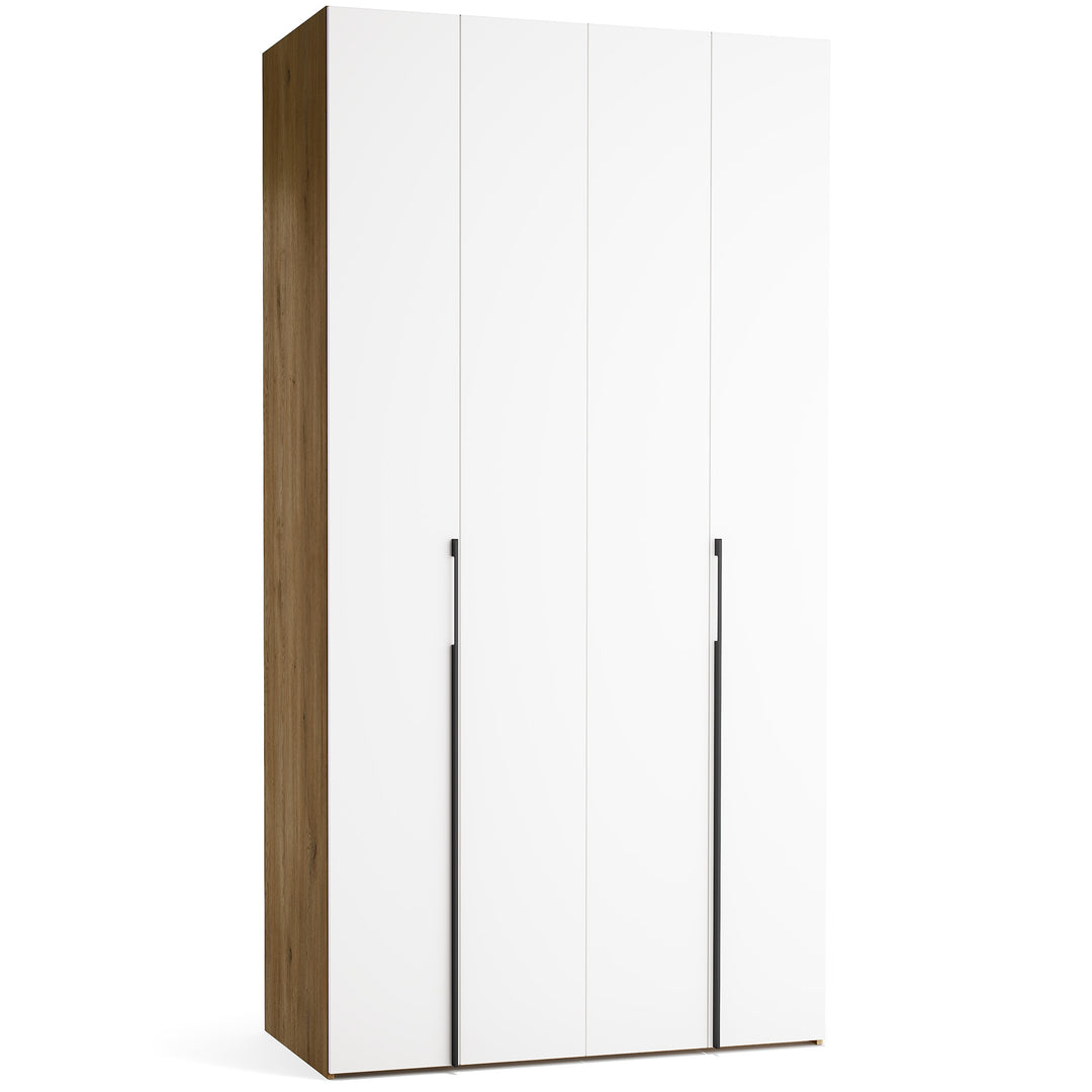 Dulap cu 4 usi albe si carcasa stejar VOX Stor L 125 cm
