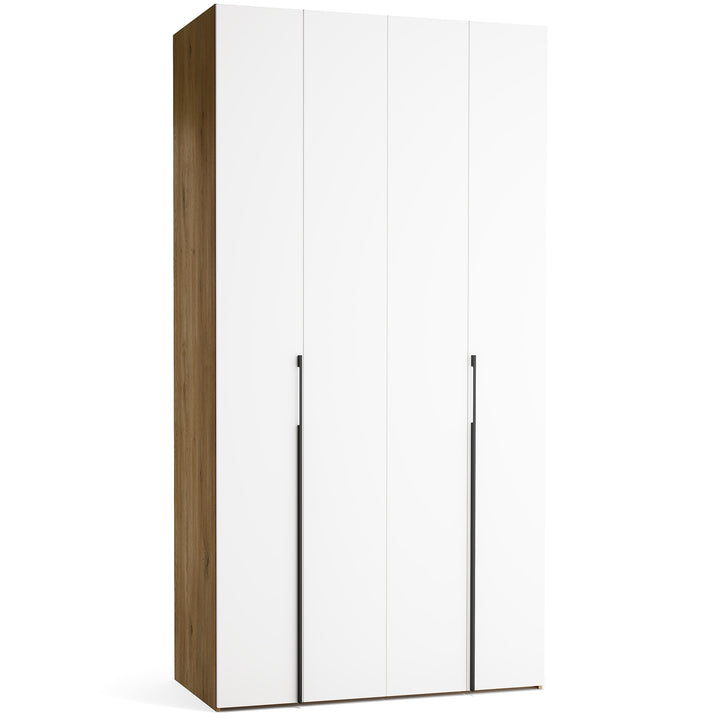 Dulap cu 4 usi albe si carcasa stejar VOX Stor L 125 cm