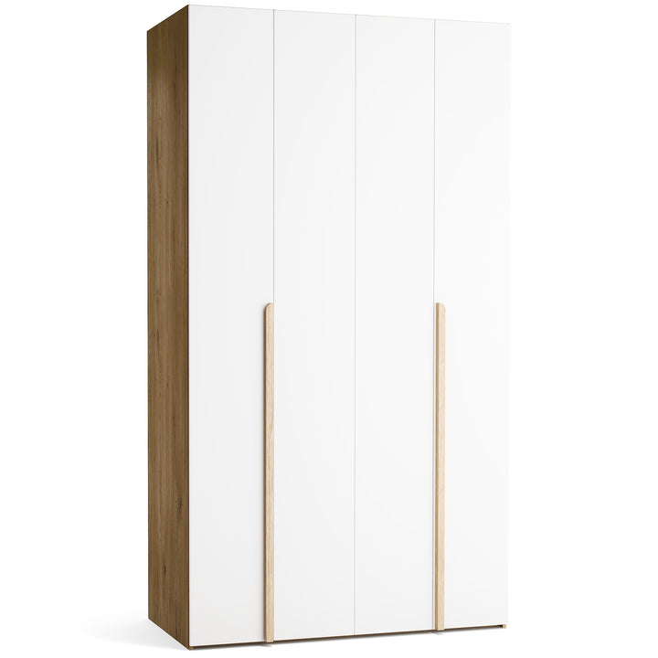 Dulap cu 4 usi albe si carcasa stejar VOX Stor L 125 cm