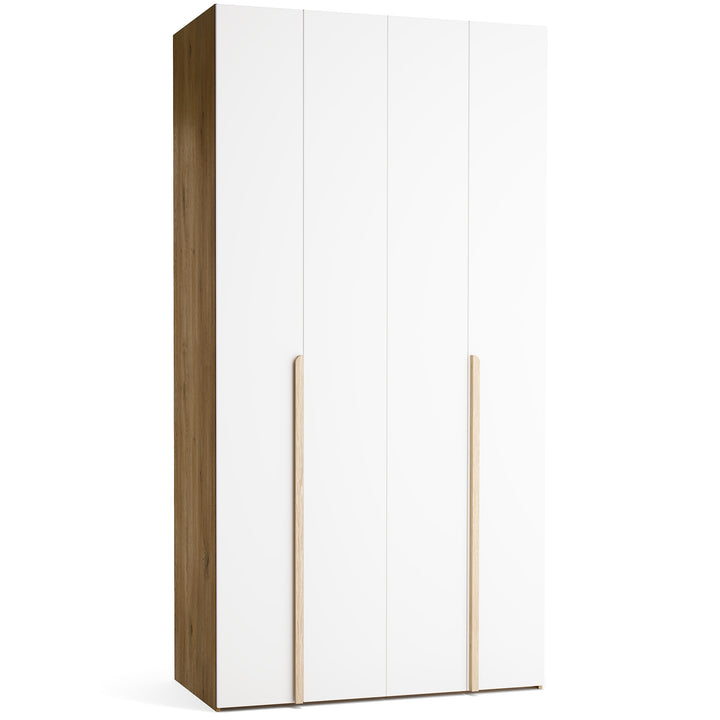 Dulap cu 4 usi albe si carcasa stejar VOX Stor L 125 cm