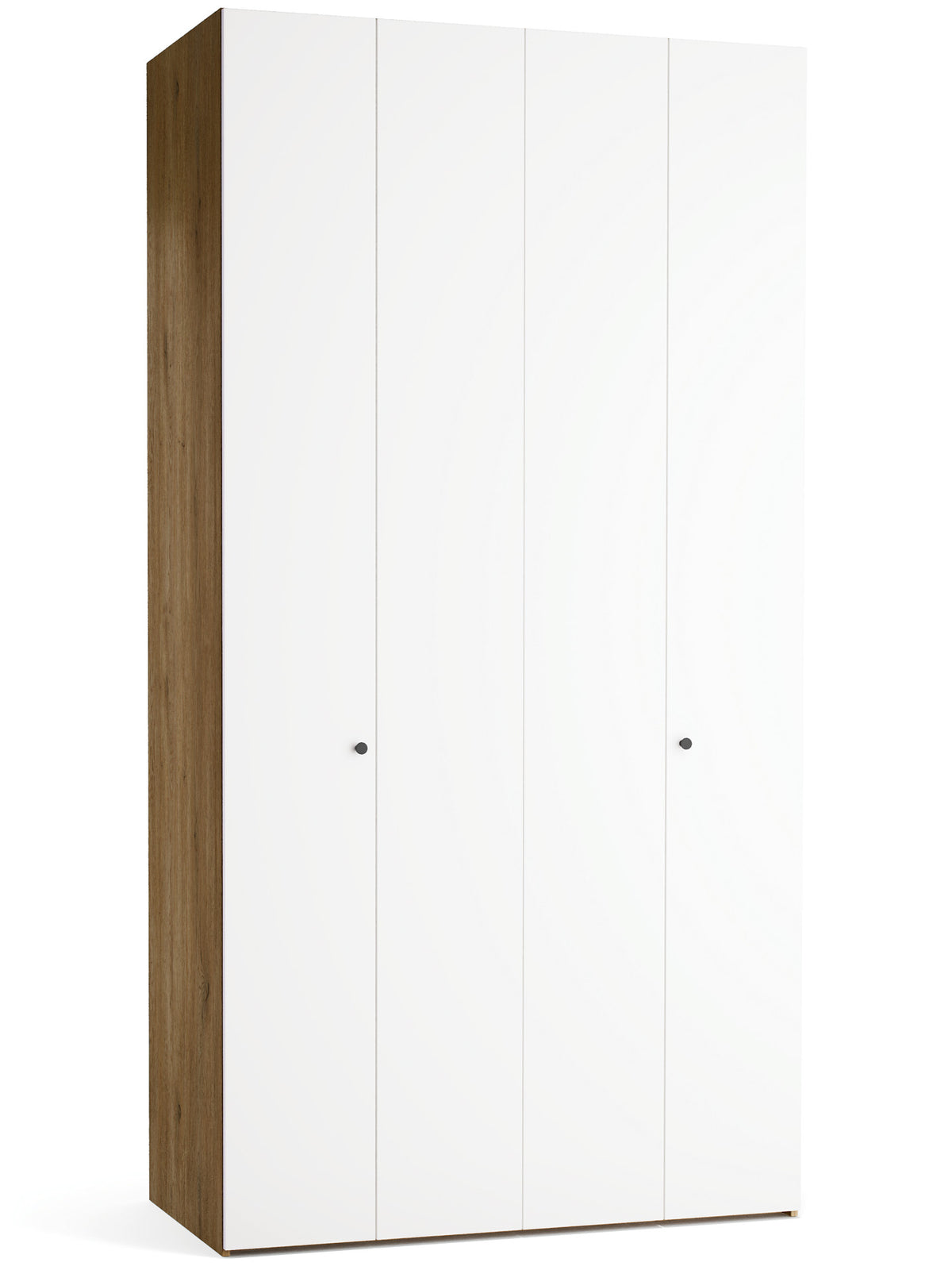 Dulap cu 4 uși VOX Stor 125x240 cm – front alb, mâner buton metalic negru