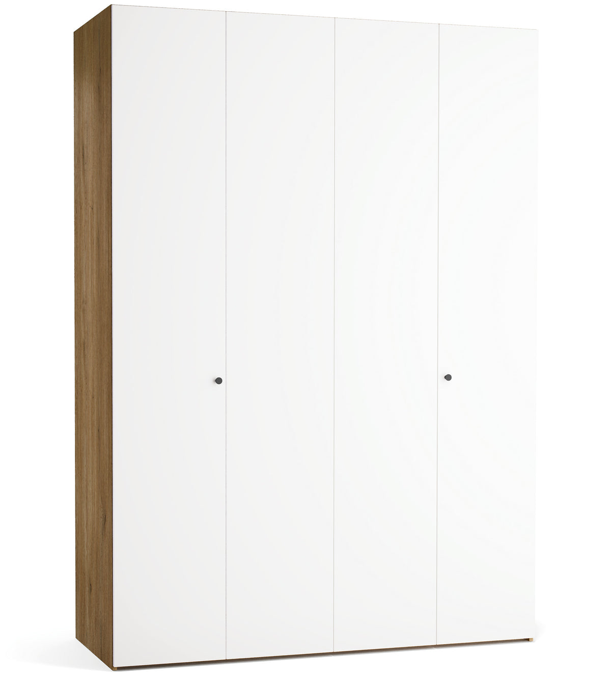 Dulap cu 4 uși VOX Stor 160x225 cm – front alb, mâner buton metalic negru