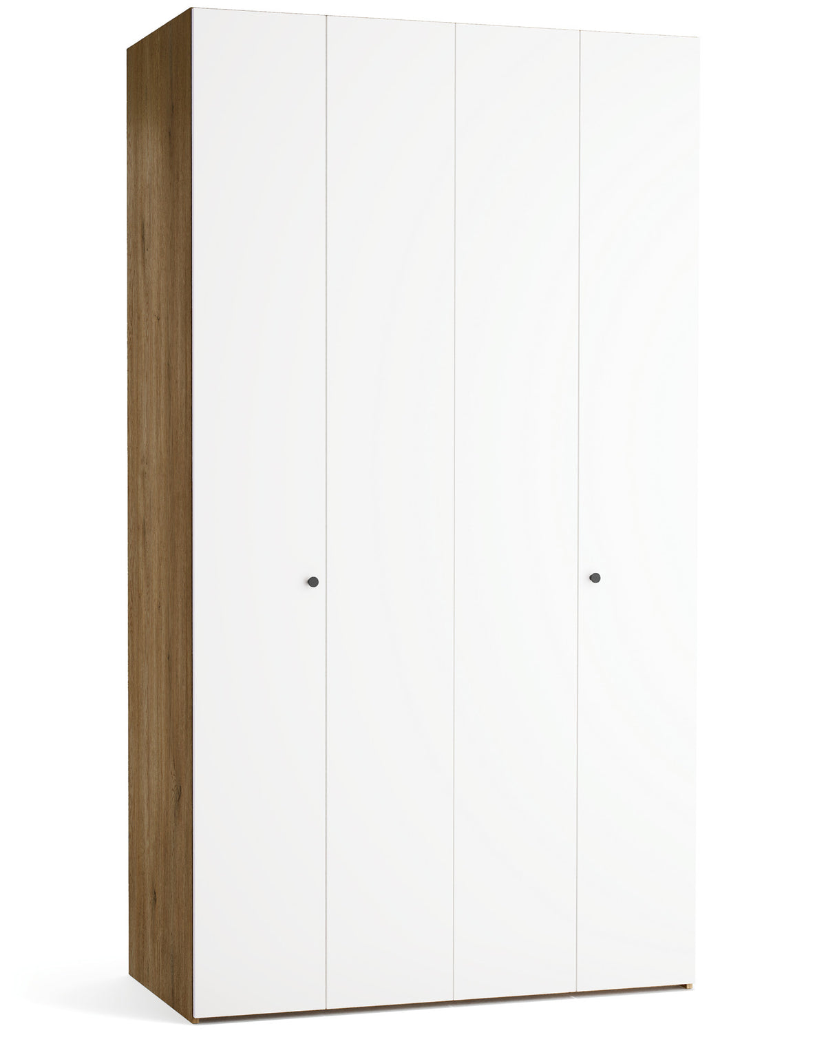 Dulap cu 4 uși VOX Stor 125x225 cm – front alb, mâner buton metalic negru