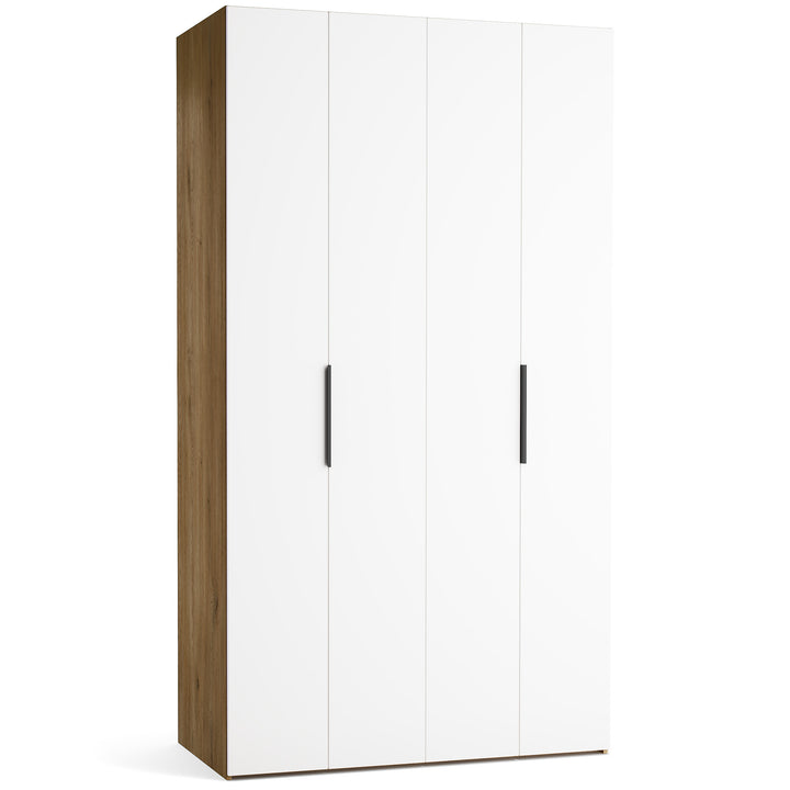 Dulap cu 4 usi albe si carcasa stejar VOX Stor L 125 cm