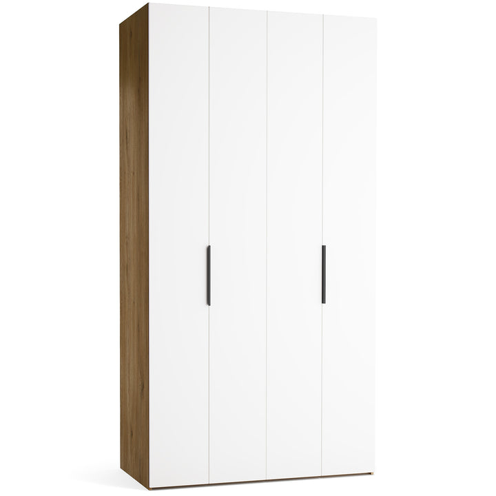 Dulap cu 4 usi albe si carcasa stejar VOX Stor L 125 cm
