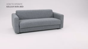 Canapea extensibila Killian Bouclé Beige, saltea Dual Mattress 160x195 cm