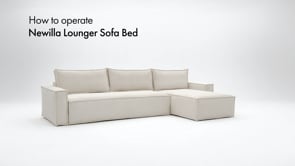 Canapea extensibila cu sezlong, Newilla, Bouclé Taupe, 145x300 cm