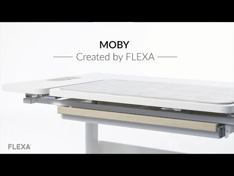 Birou copii, MOBY, MDF si metal, alb 120x70x59 cm