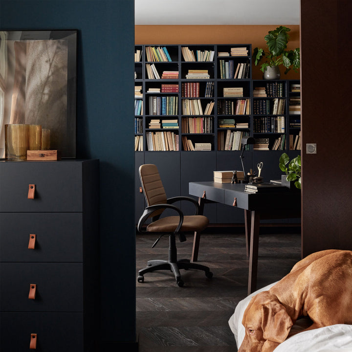 Birou indigo cu doua sertare -VOX Creative- 136x67x78 cm