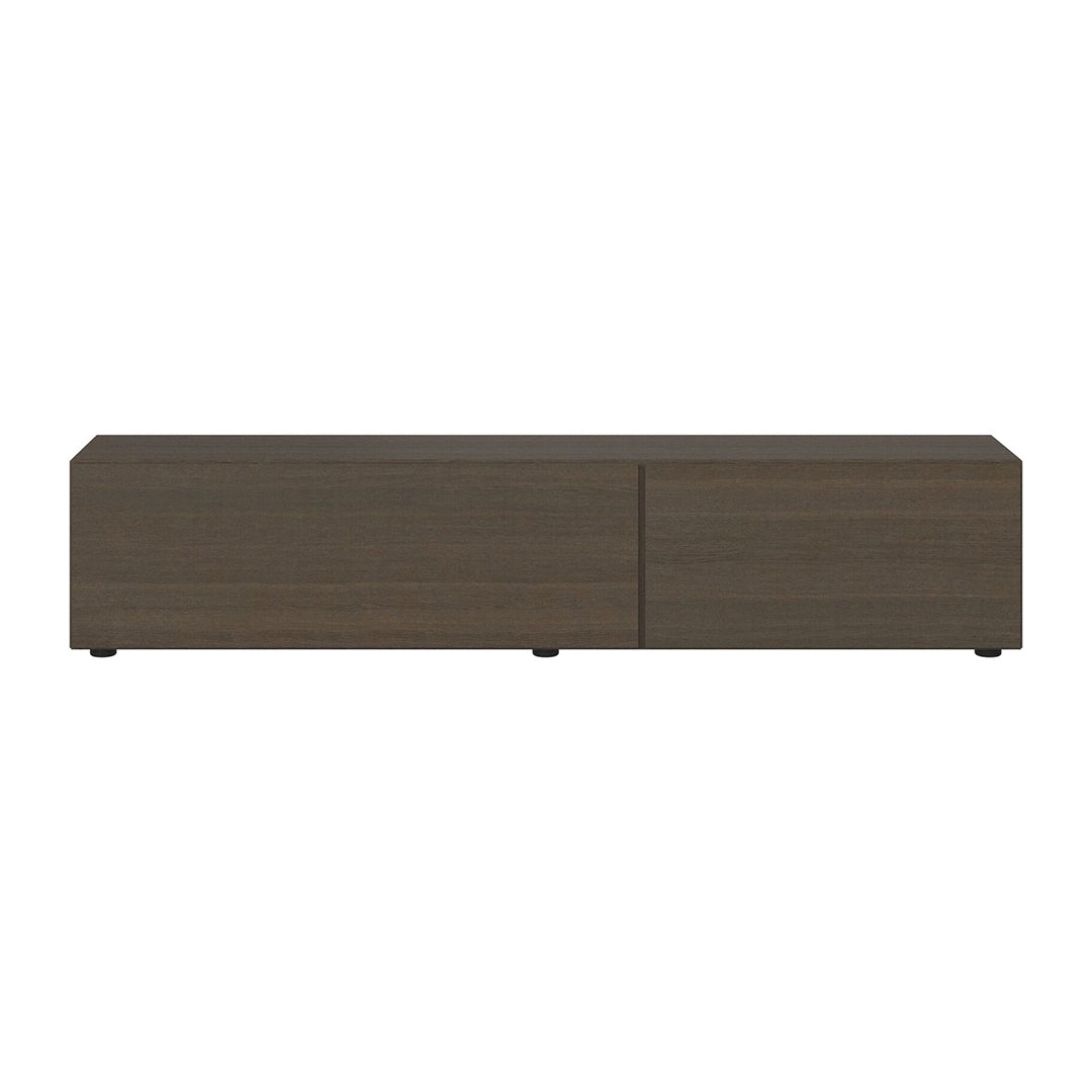 The Decorators: Comoda TV BoConcept Lugano 192x41cm, stejar inchis, cu usi simple si sertar