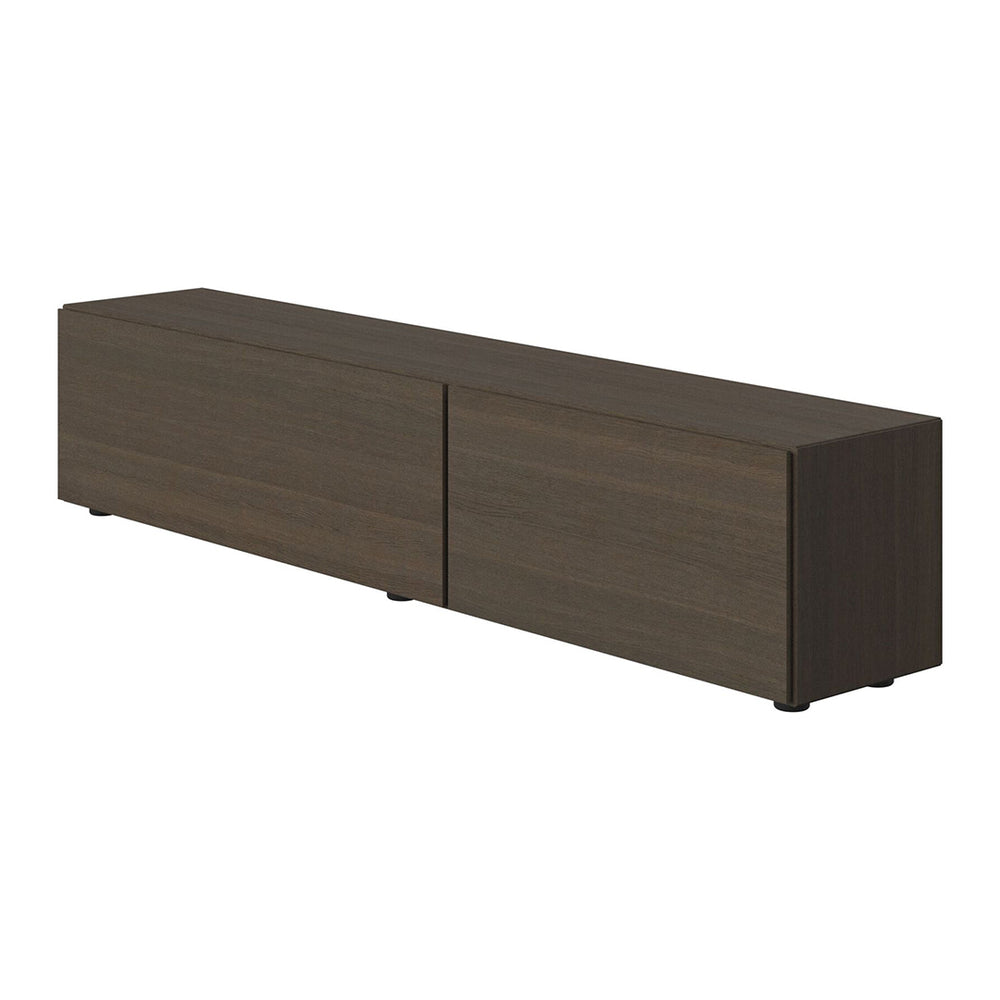 The Decorators: Comoda TV BoConcept Lugano 192x41cm, stejar inchis, cu usi simple si sertar