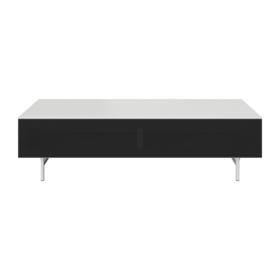 The Decorators: Comoda TV BoConcept Lugano 154x42cm, alb, usa din sticla fumurie