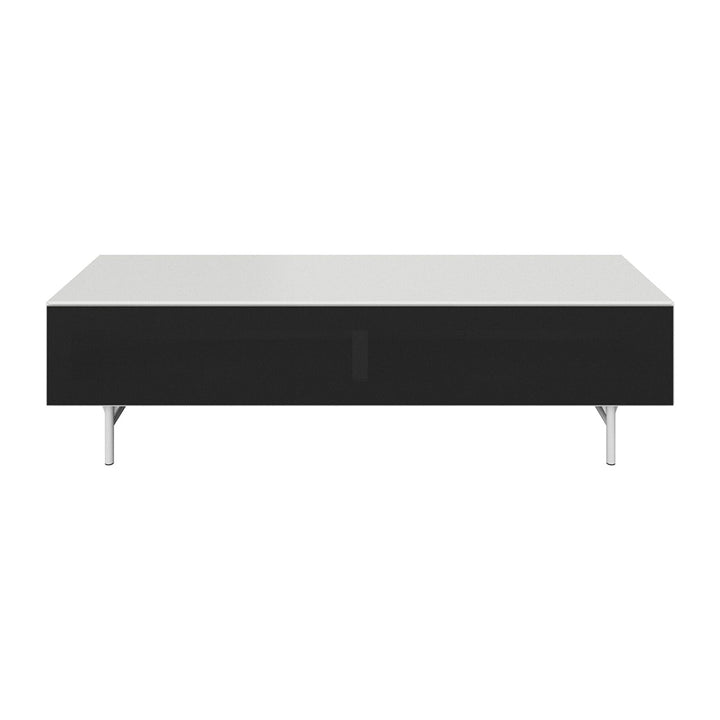 The Decorators: Comoda TV BoConcept Lugano 154x42cm, alb, usa din sticla fumurie