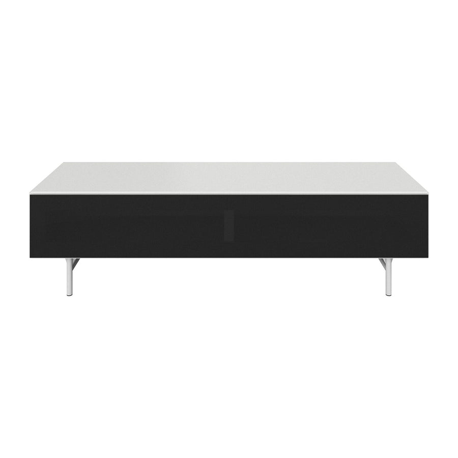The Decorators: Comoda TV BoConcept Lugano 154x42cm, alb, usa din sticla fumurie