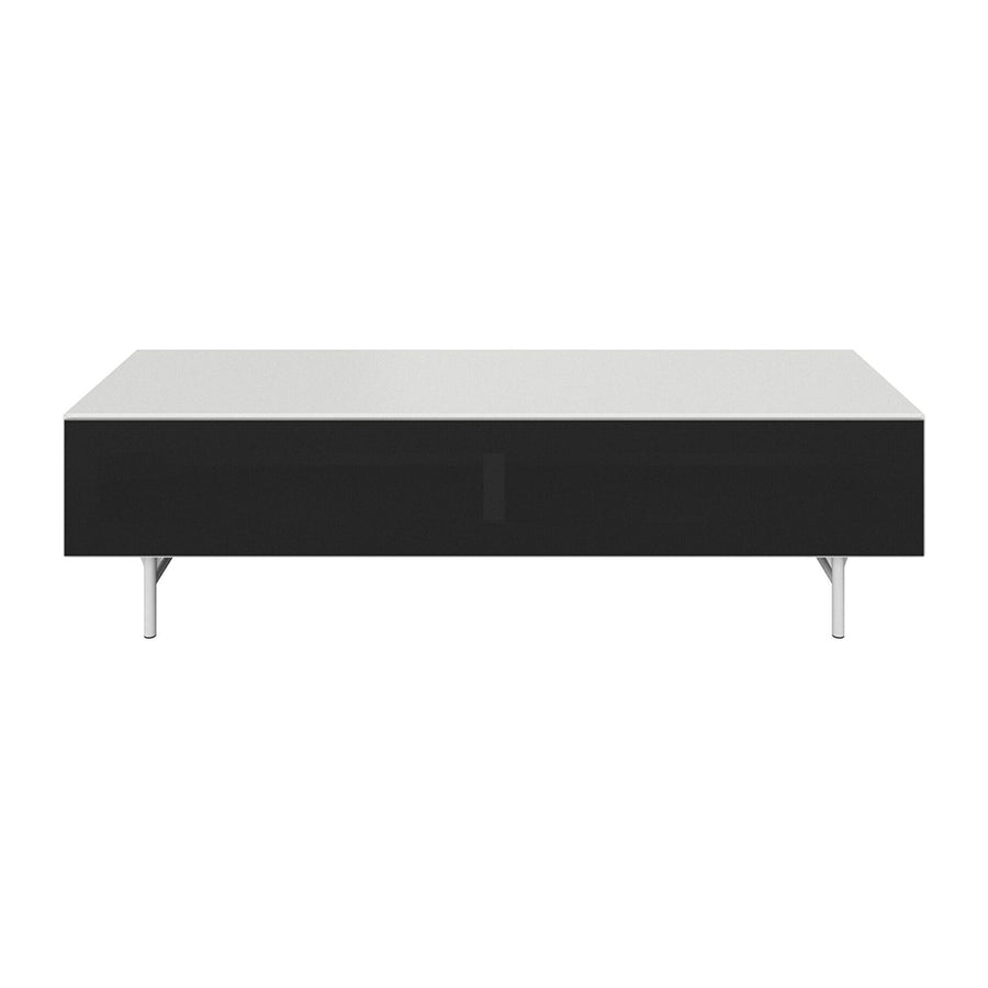 The Decorators: Comoda TV BoConcept Lugano 154x42cm, alb, usa din sticla fumurie