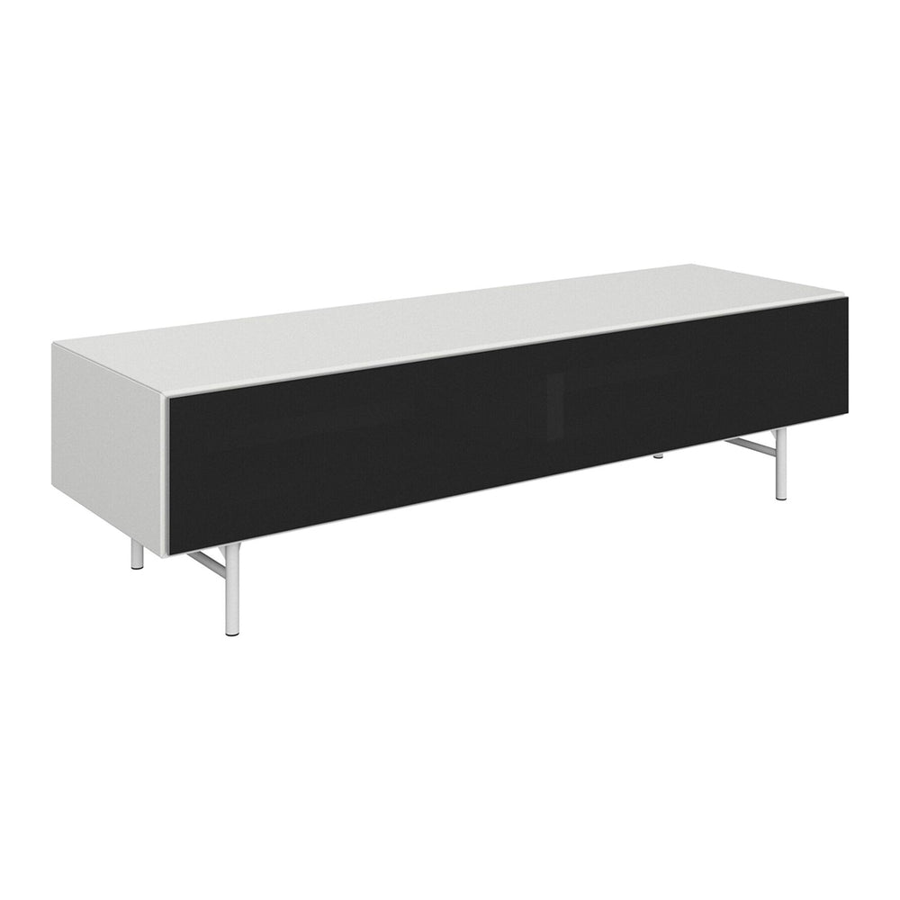 The Decorators: Comoda TV BoConcept Lugano 154x42cm, alb, usa din sticla fumurie