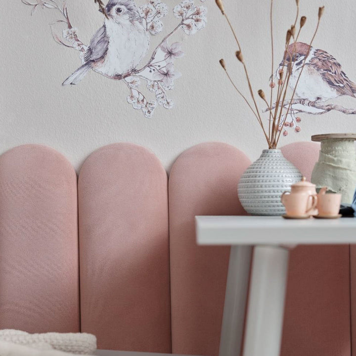 The Decorators: Panou tapitat Oval 1 Villo Soform Catifea galben 15/60 cm