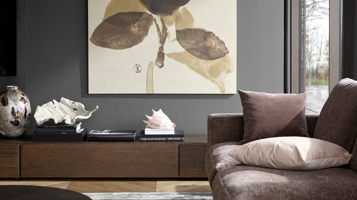The Decorators: Comoda TV BoConcept Lugano 154x28cm, stejar inchis, cu usi simple