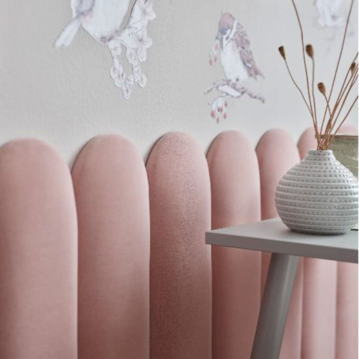 The Decorators: Panou tapitat Oval 1 Villo Soform Catifea bleumarin 15/60 cm