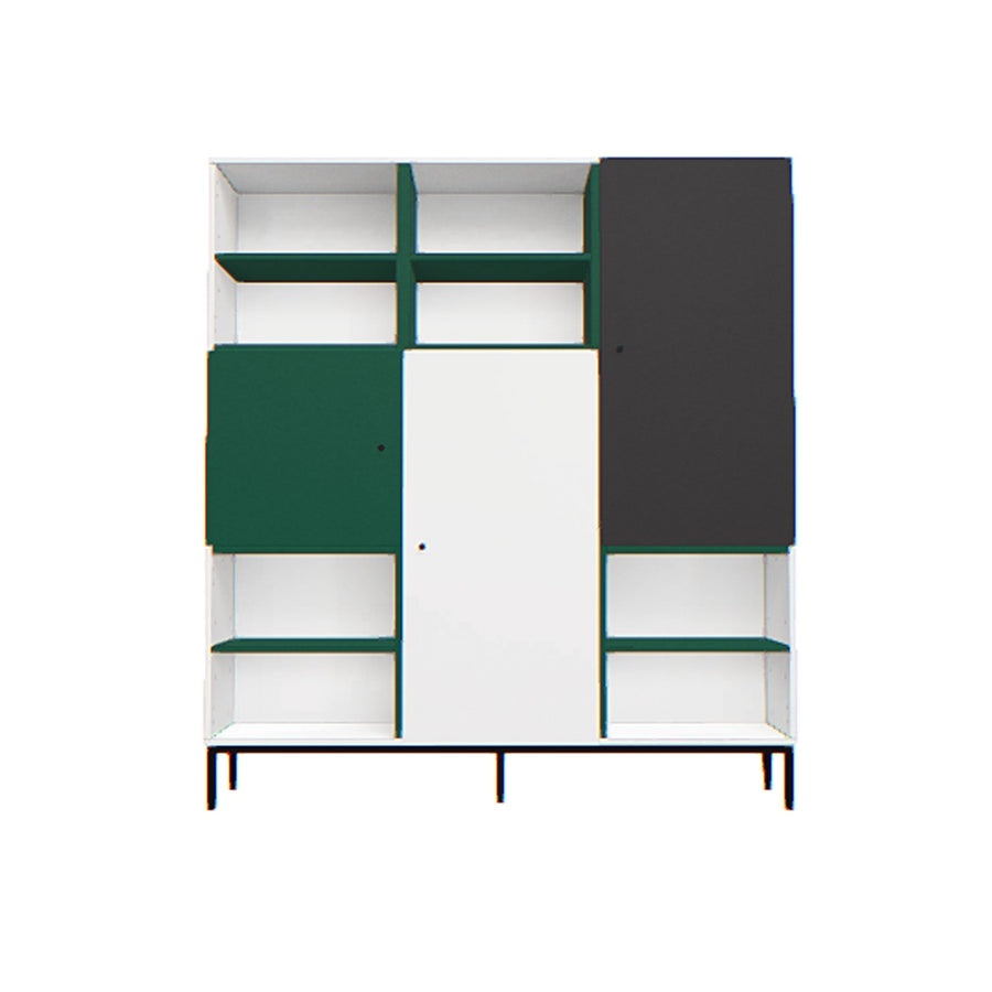 The Decorators: Biblioteca tripla alb-verde-negru VOX Creative 136x47x151 cm