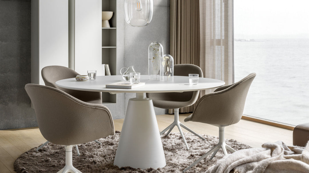 The Decorators: Masa dining BoConcept Madrid Ø150cm, alb mat