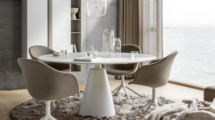 The Decorators: Masa dining BoConcept Madrid Ø150cm, alb mat