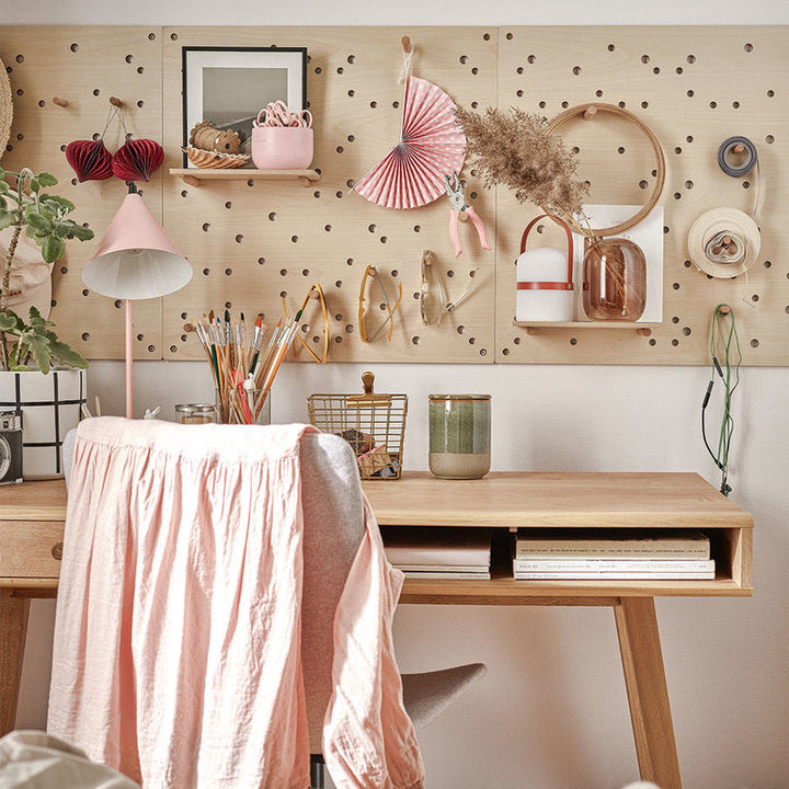 The Decorators: Birou cu 1 sertar si spatiu de depozitare, stejar -VOX Nature- 130x60x75 cm