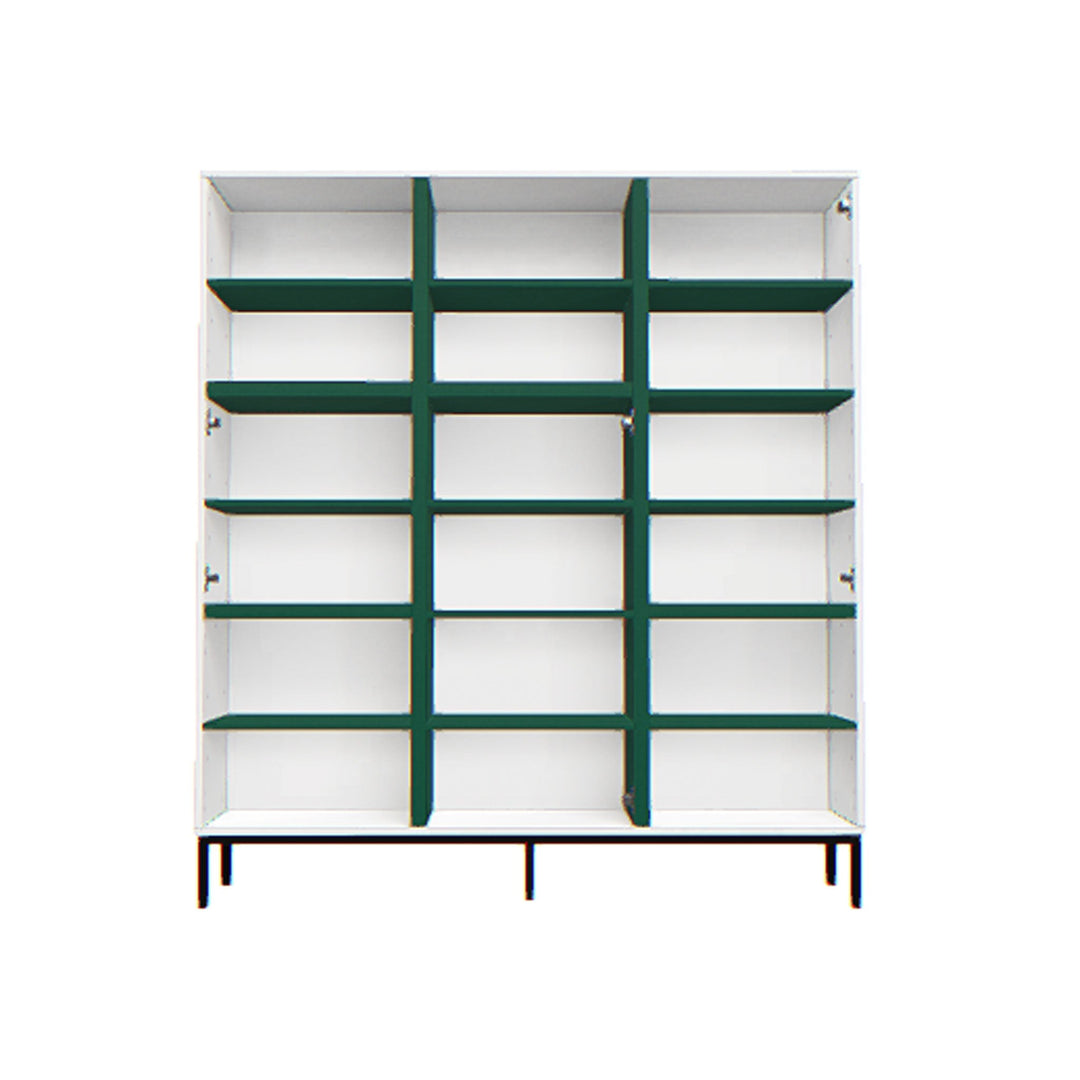Biblioteca tripla alb-verde-negru VOX Creative 136x47x151 cm