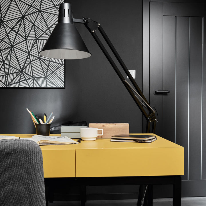 Birou 2 sertare galben-negru -VOX Creative- 136x67x78 cm