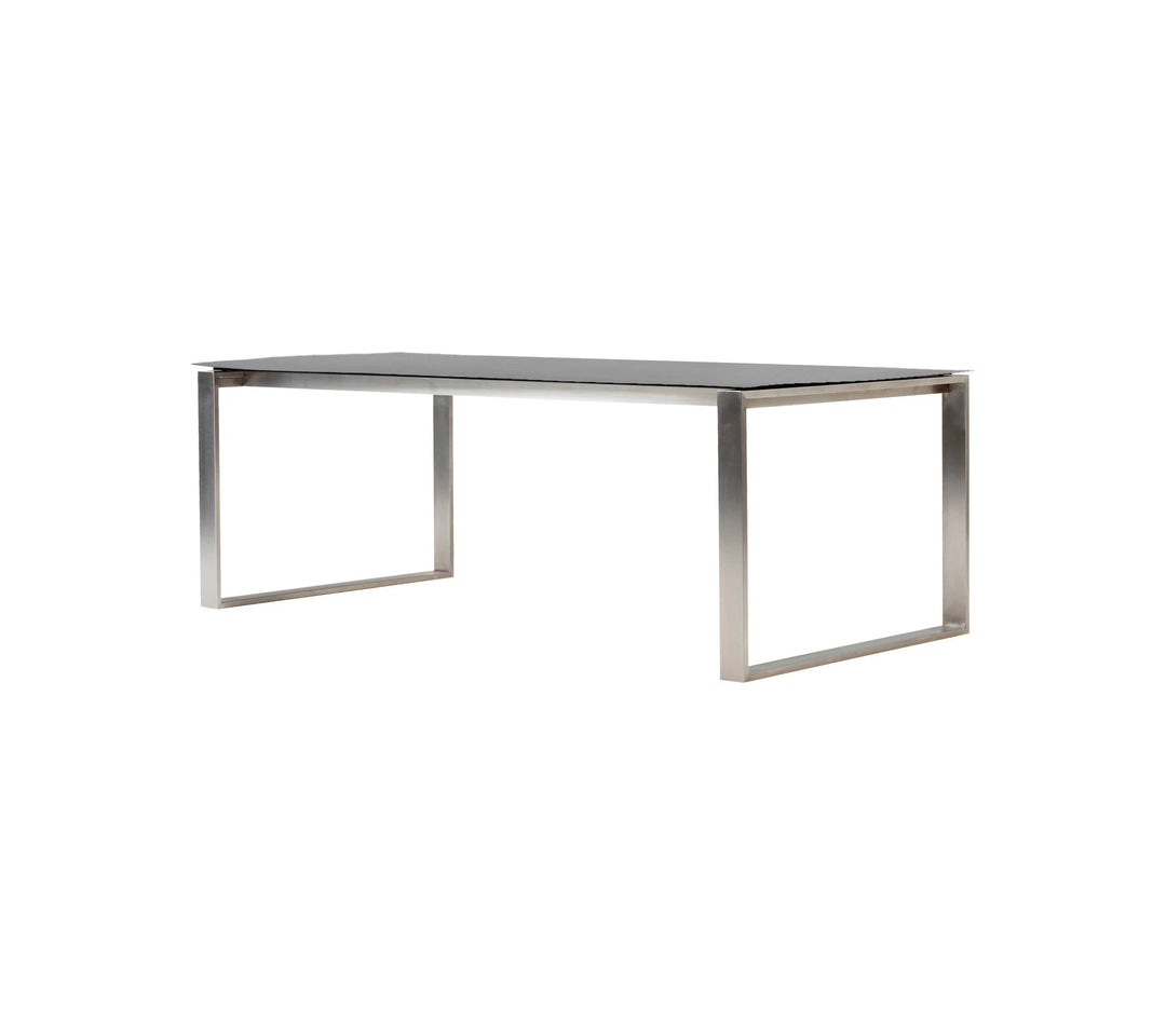 The Decorators: Masa de exterior Cane-line Edge 210/330x100 cm Stainless Steel/Concrete grey