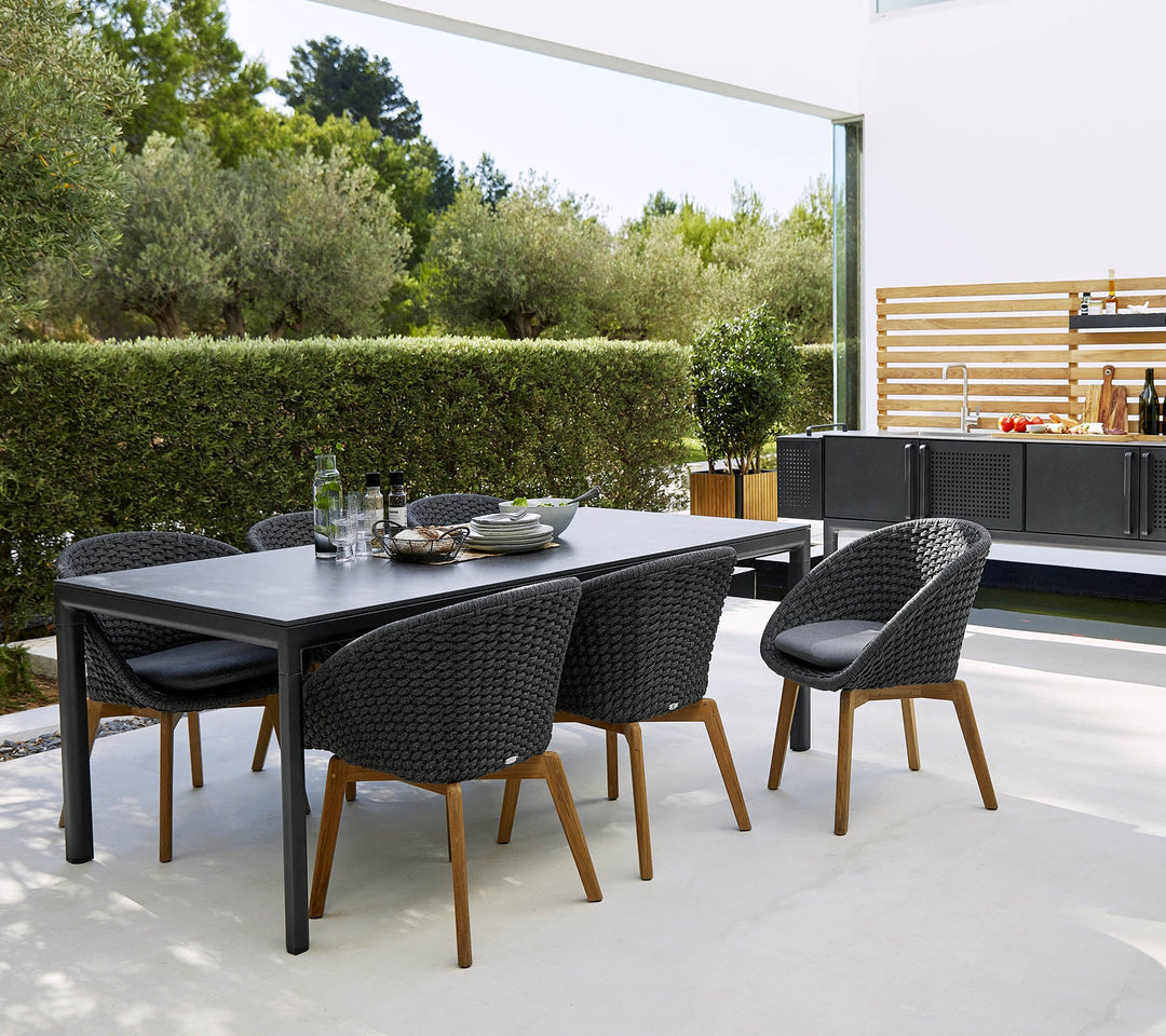 The Decorators: Scaun de exterior Cane-line Peacock Gri deschis