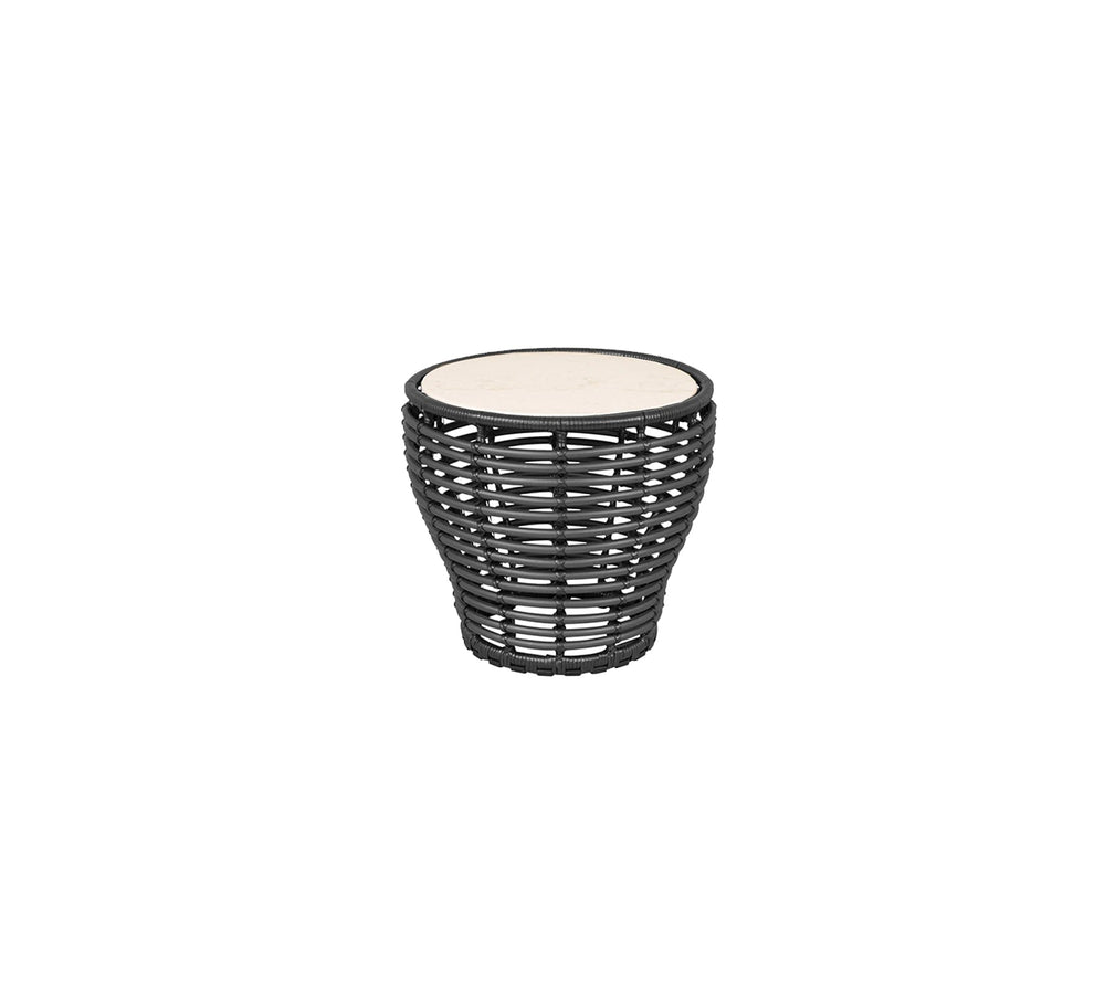 The Decorators: Masuta de cafea rotunda Cane-line Basket Graphite/Travertine look