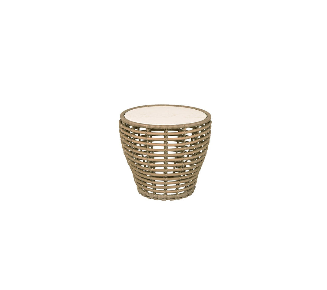 The Decorators: Masuta de cafea rotunda Cane-line Basket Natural/Travertine look