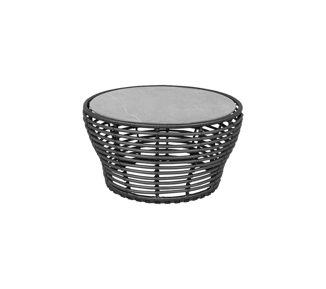 The Decorators: Masuta de cafea rotunda Cane-line Basket medie Graphite/Fossil grey