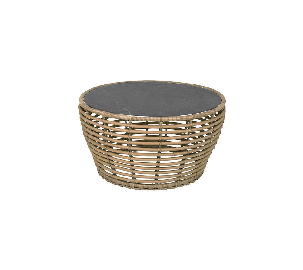 The Decorators: Masuta de cafea rotunda Cane-line Basket medie Natural/Fossil black