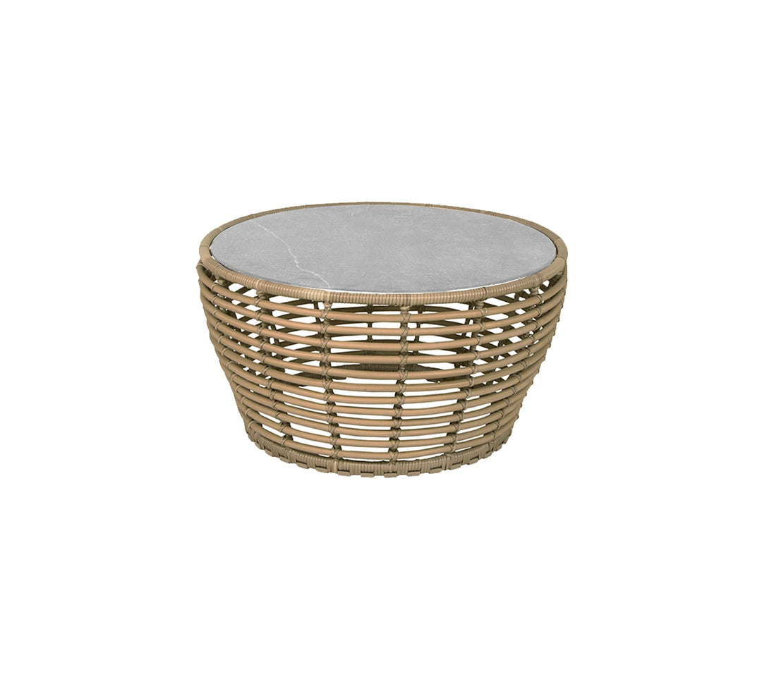 The Decorators: Masuta de cafea rotunda Cane-line Basket medie Natural/Fossil grey