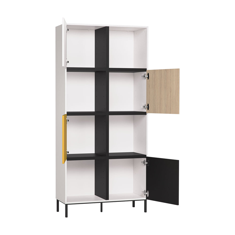 Biblioteca dubla cu 4 rafturi si 4 usi VOX Creative 45.5x91x151.5 cm