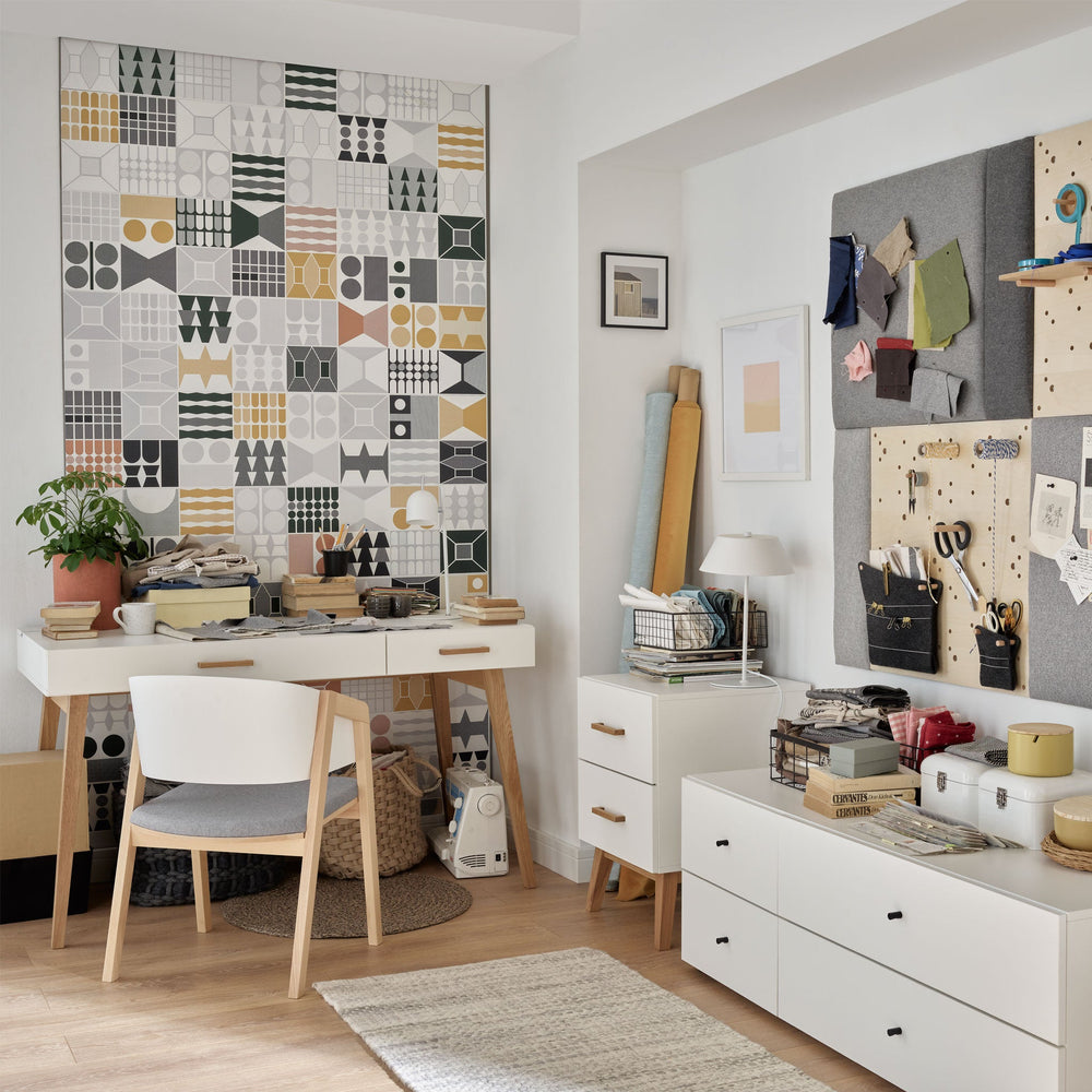 The Decorators: Birou alb-stejar VOX Creative- 136x67x78 cm
