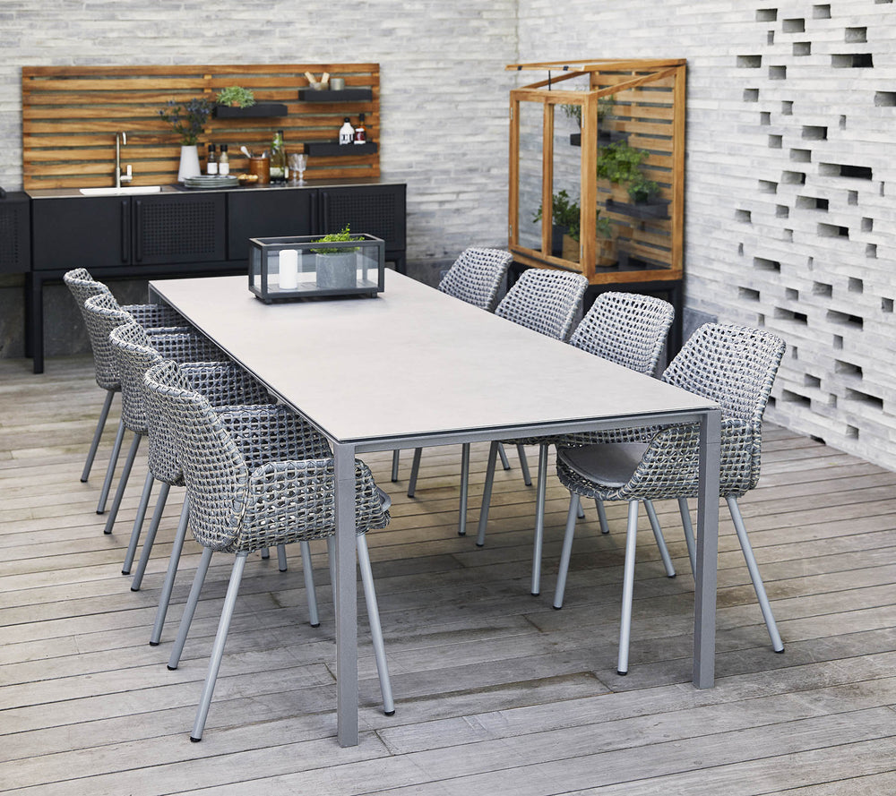 The Decorators: Masa de exterior Cane-line Pure Lava grey/Ceramic, Nero
