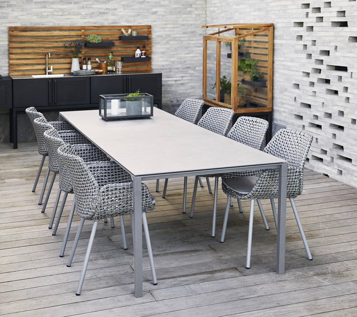 The Decorators: Masa de exterior Cane-line Pure Lava grey/Ceramic, Nero