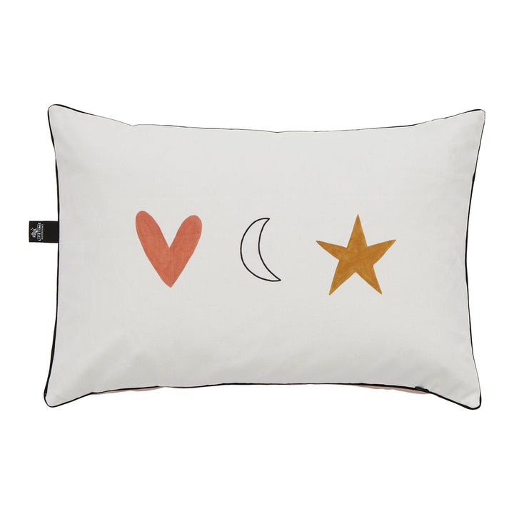 The Decorators: Perna decorativa cu 2 fete, Fairy Dust, bumbac, alb-roz, 40x60 cm